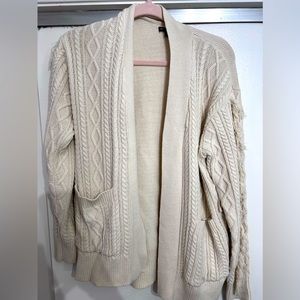 Cream cardigan with tassel on arms bought at tj max worn once